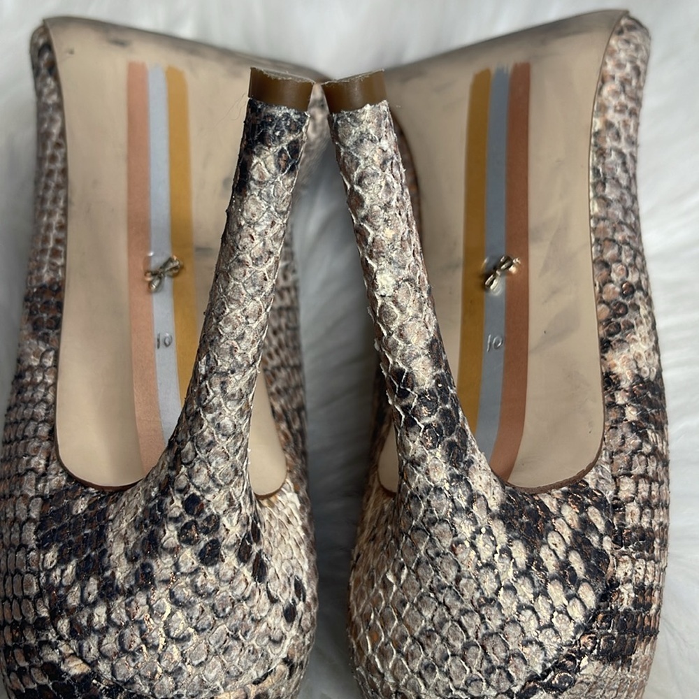 ‼️LAST CHANCE‼️Sam Edelman Snakeskin Heels - Tan and Black - Picture 7 of 8